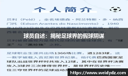 球员自述：揭秘足球界的假球阴谋
